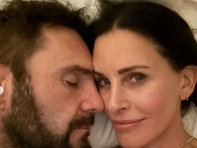 <p>Courteney Cox shared photos of her and her partner, Snow Patrol musician Johnny McDaid, to celebrate their eight-year anniversary</p>