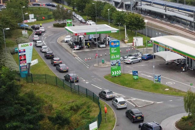 <p>Drivers have been queueing for fuel across the UK </p>