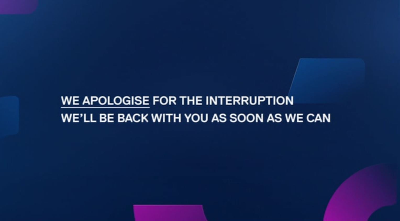 <p>Viewers to Channel5 were left seeing nothing but his message</p>