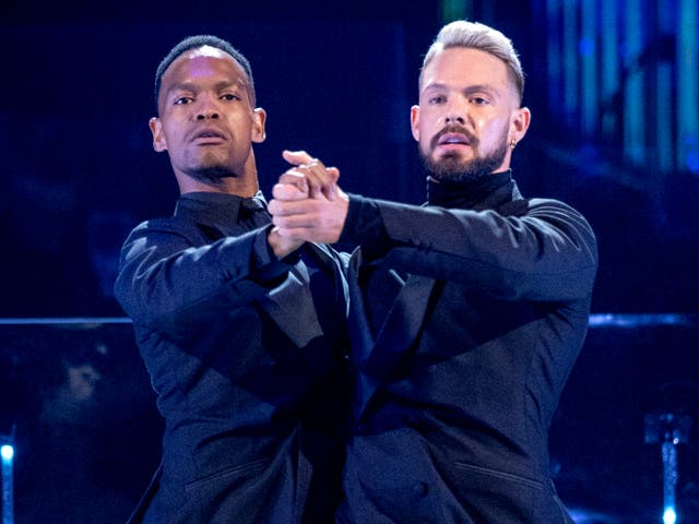 <p>John Whaite (right) made history on Strictly Come Dancing</p>