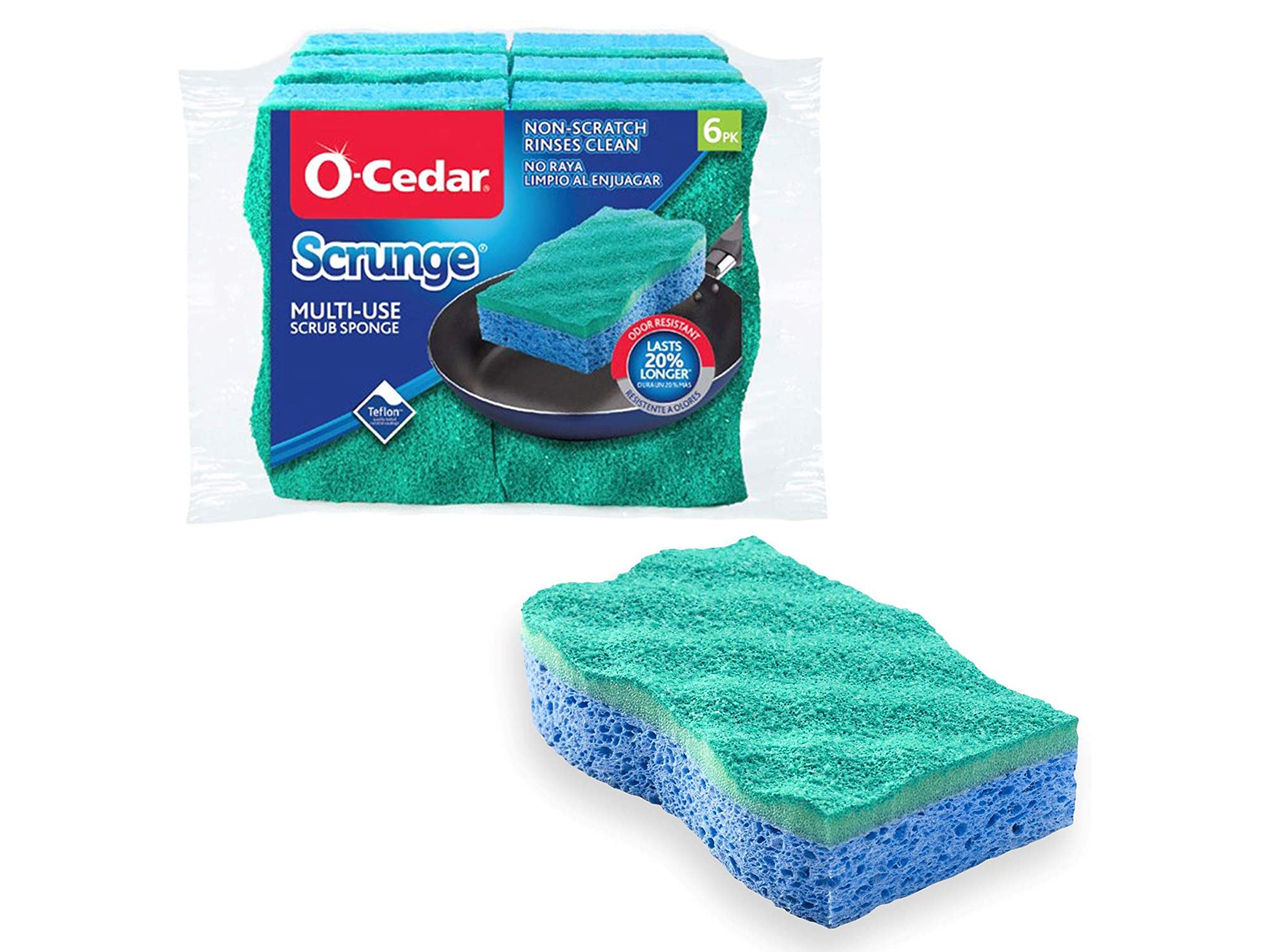 O-Cedar Scrunge Multi-Use (Pack of 6) Non-Scratch, Odor-Resistant All-Purpose Scrubbing Sponge Safely Cleans All Hard Surfaces in Kitchen and Bathroom.jpg