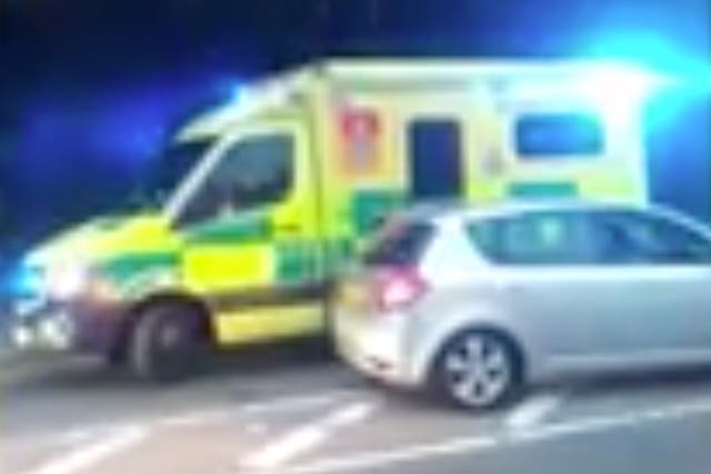 <p>The London Ambulance crashed into a car queuing for a petrol station on Bromley Hill  </p>