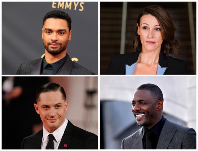 <p>From top left clockwise: Rege-Jean Page, Suranne Jones, Idris Elba and Tom Hardy</p>