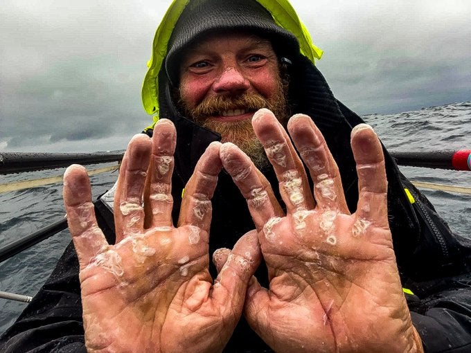 File: Dave ‘Dinger’ Bell’s journey was marked by several struggles, including a huge storm, jellyfish stings and his fear of open water