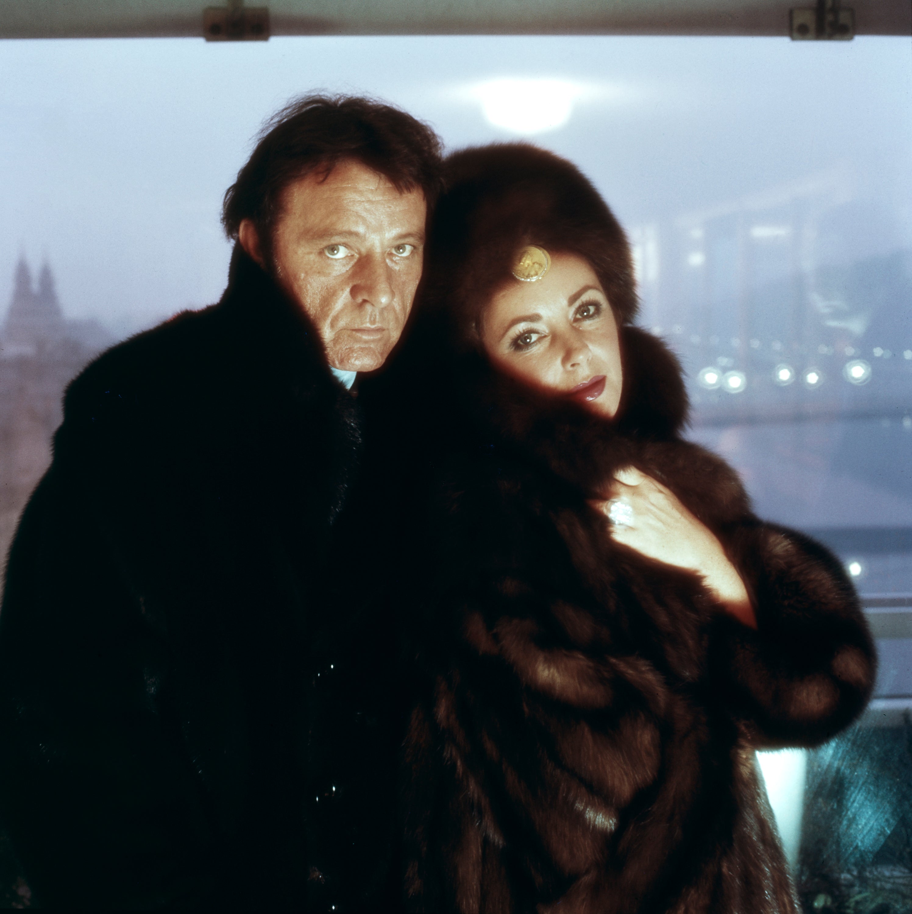 Elizabeth Taylor and her husband, Richard Burton photographed in Budapest, circa 1970s