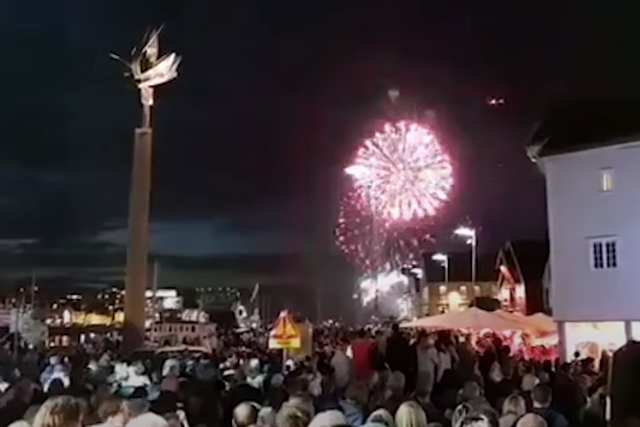 <p>Norwegians take to the streets to celebrate the end of Covid-19 restrictions. Screengrab</p>