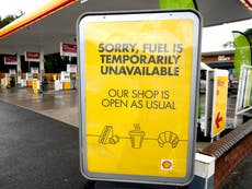 Fuel shortages – live: Brexit to blame, says Merkel successor as EU drivers ‘won’t return to help UK’