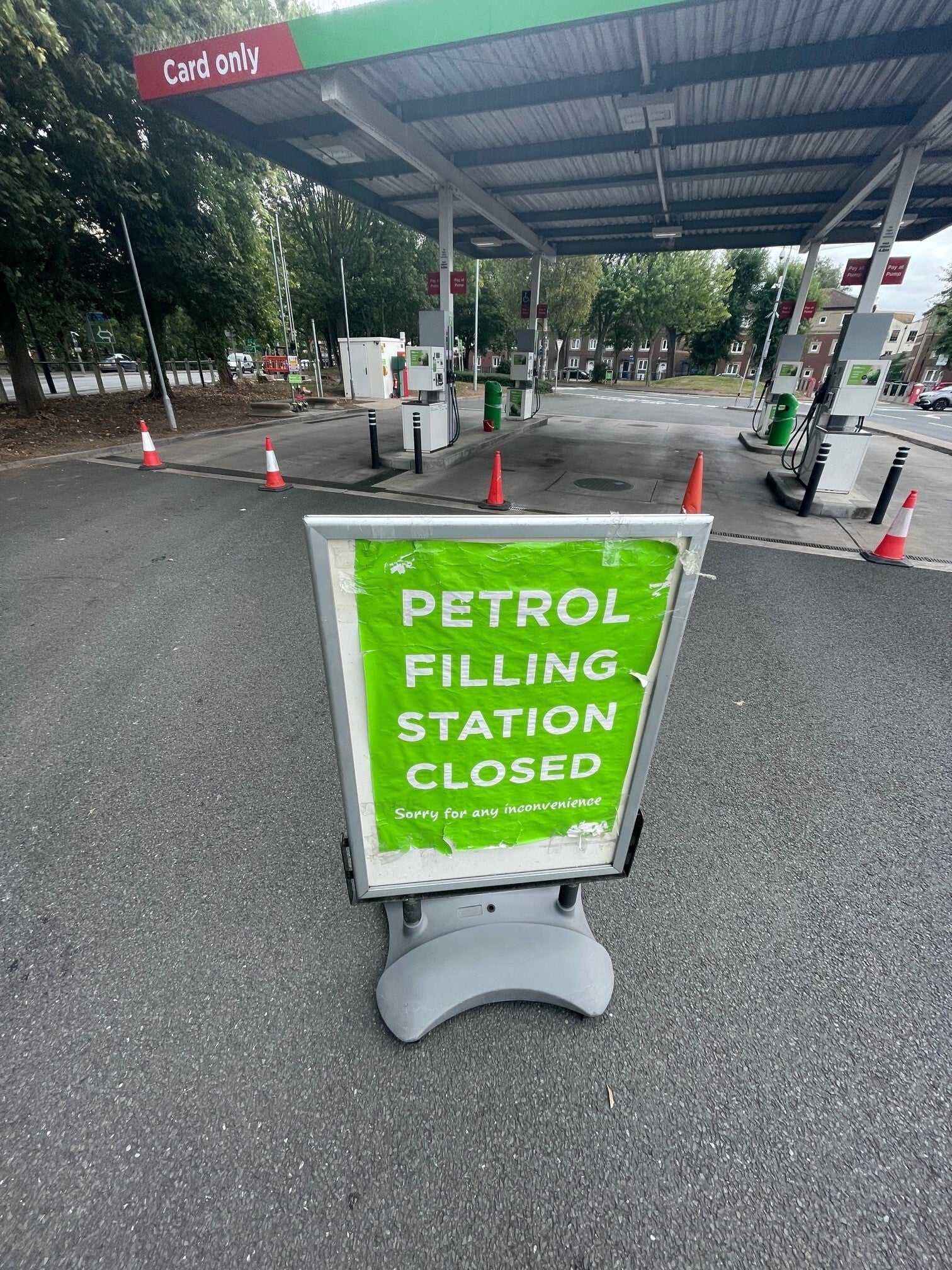 A closed Asda petrol station in Bristol (Ben Birchall/PA)