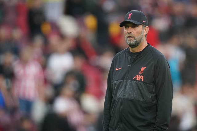 Liverpool manager Jurgen Klopp insists there is no cause for concern after conceding three goals against Brentford at the weekend (Adam Davy/PA)