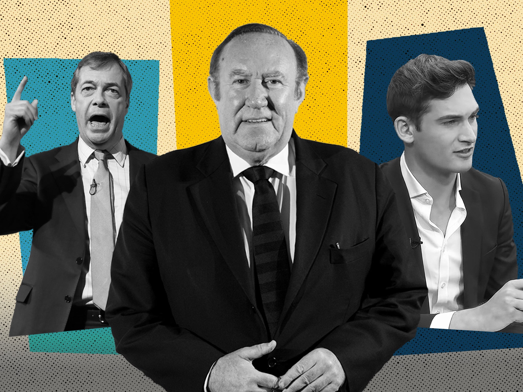 Past, present and future: Andrew Neil may have given way to Nigel Farage, but it’s Tom Harwood who possibly defines the GB News ethos more than anyone