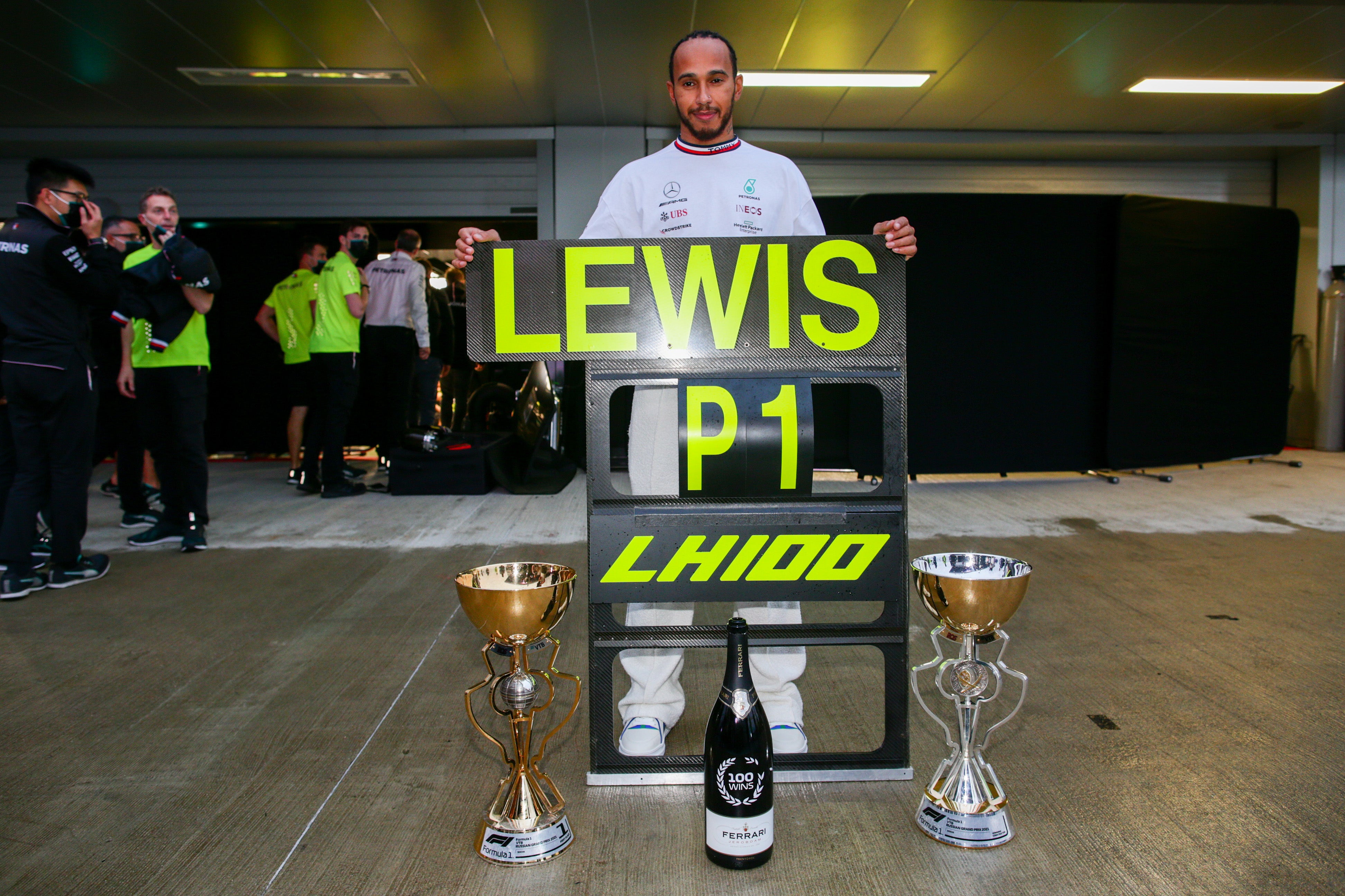 Lewis Hamilton won his 100th race at the Russian Grand Prix