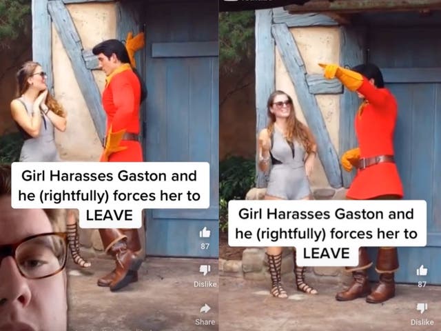 Un fan de Disney le recuerda a la gente que trate a los empleados con respeto mientras comparte un video del personaje de Gaston rompiendo el acoso