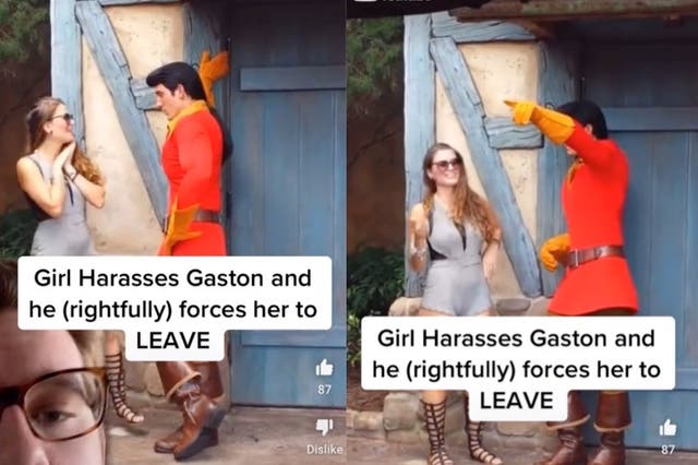 Un fan de Disney le recuerda a la gente que trate a los empleados con respeto mientras comparte un video del personaje de Gaston rompiendo el acoso
