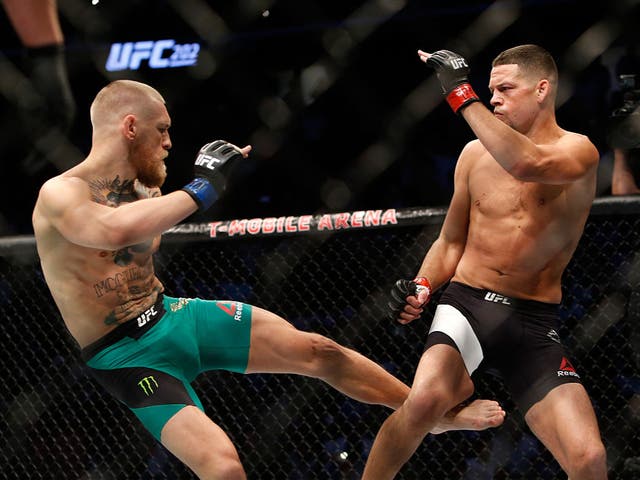 <p>Conor McGregor (left) and Nate Diaz have fought twice before </p>