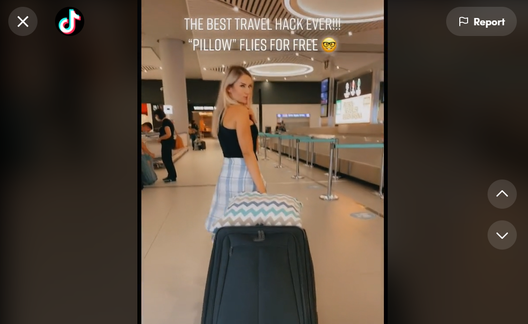 <p>This TikTok star squeezed an extra few items into her hand luggage</p>