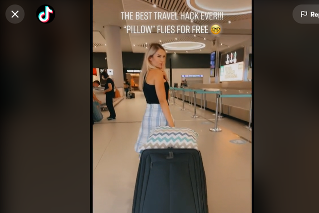 <p>This TikTok star squeezed an extra few items into her hand luggage</p>