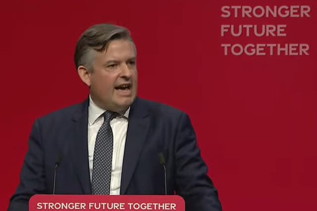 <p>Labour’s shadow health secretary speaking at the Labour Party Conference on Tuesday </p>