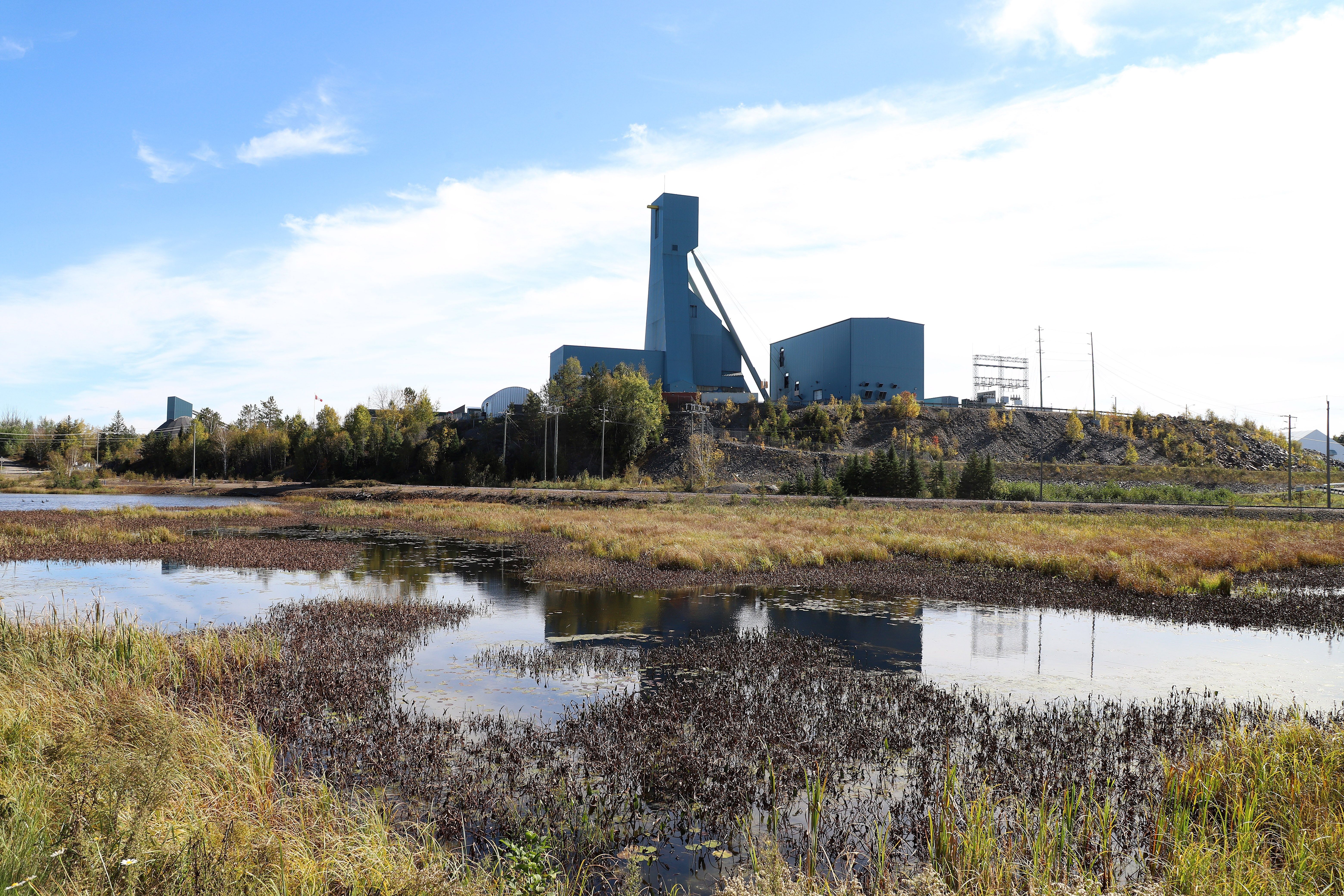 The Totten Mine near Sudbury, Ontario on Monday, 27 September 2021 where about 39 workers have been trapped since Sunday
