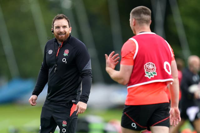 England attack coach Martin Gleeson got to work his the players for the first time at The Lensbury this week (Andrew Matthews/PA)