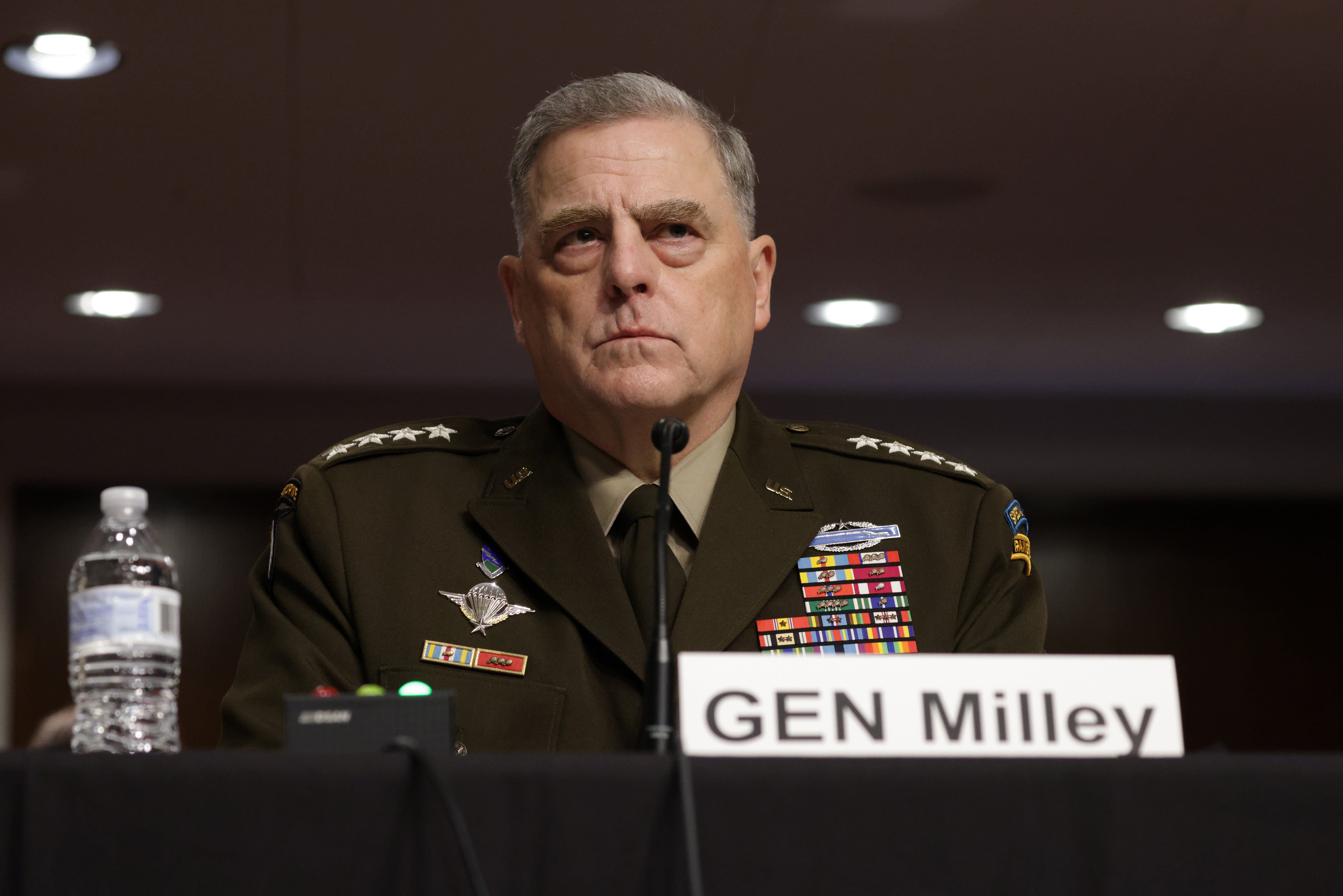Chairman of the Joint Chiefs of Staff Gen. Mark Milley testifies during a hearing before Senate Armed Services Committee
