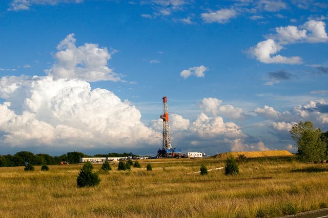 Operaciones de fracturación hidráulica en el condado de Johnson, Texas