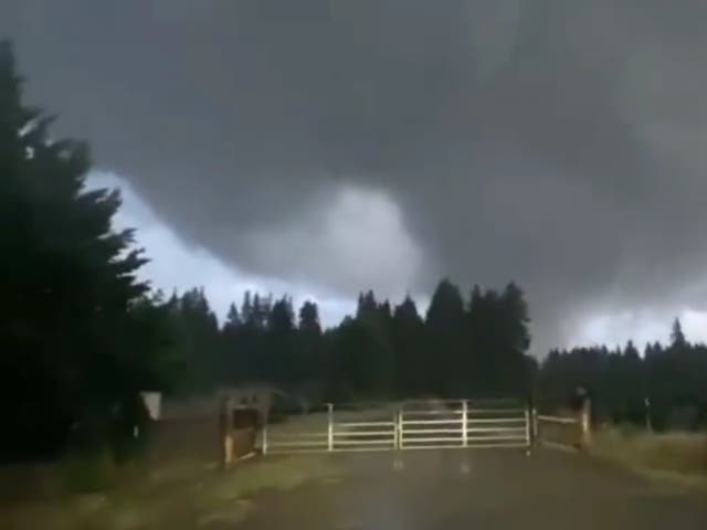 Imágenes en las redes sociales mostraron un tornado en el estado de Washington