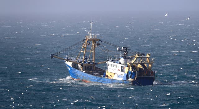 <p>A fishing boat at work in the English Channel (Gareth Fuller/PA)</p>