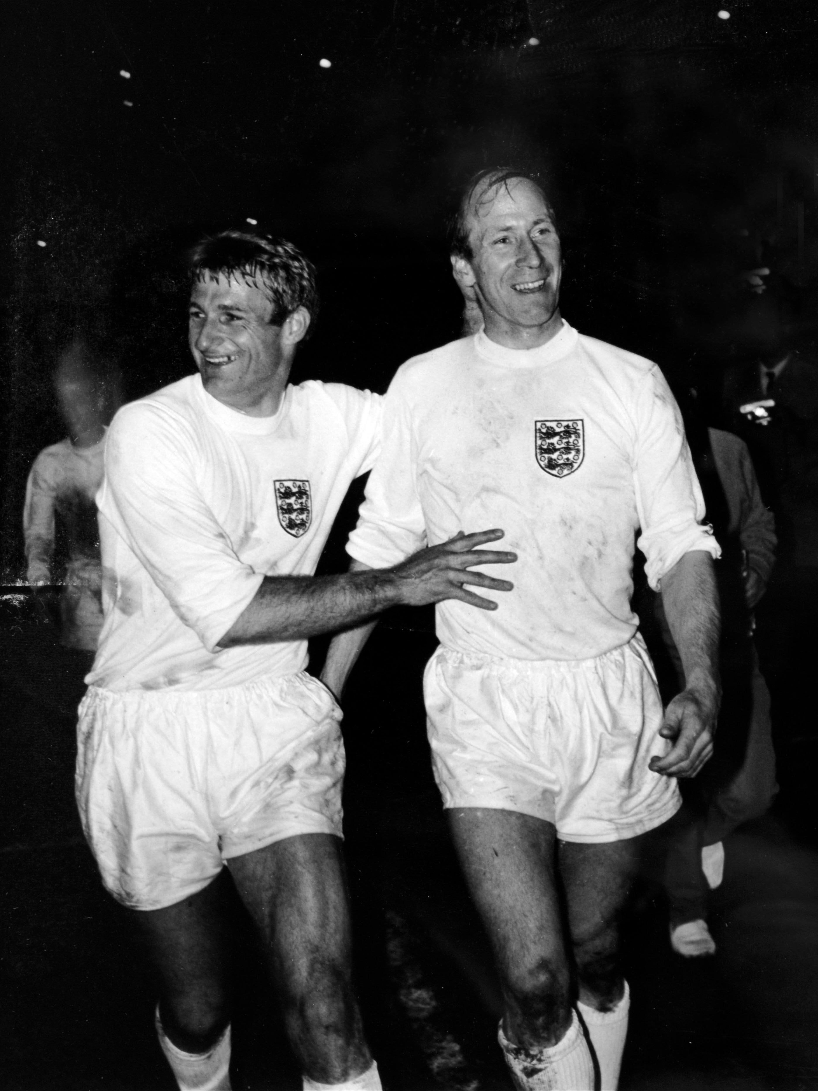 Alongside Bobby Charlton after the European Championship quarter-final in 1968