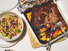 This slow-roasted harissa lamb shoulder recipe is meant to impress