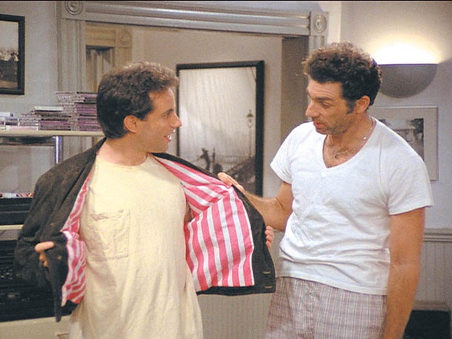 A real fancy boy: Jerry and Kramer (Michael Richards) in the season three episode ‘The Jacket’
