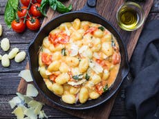 Crispy gnocchi with tomatoes and mozzarella is the perfect quick dinner fix