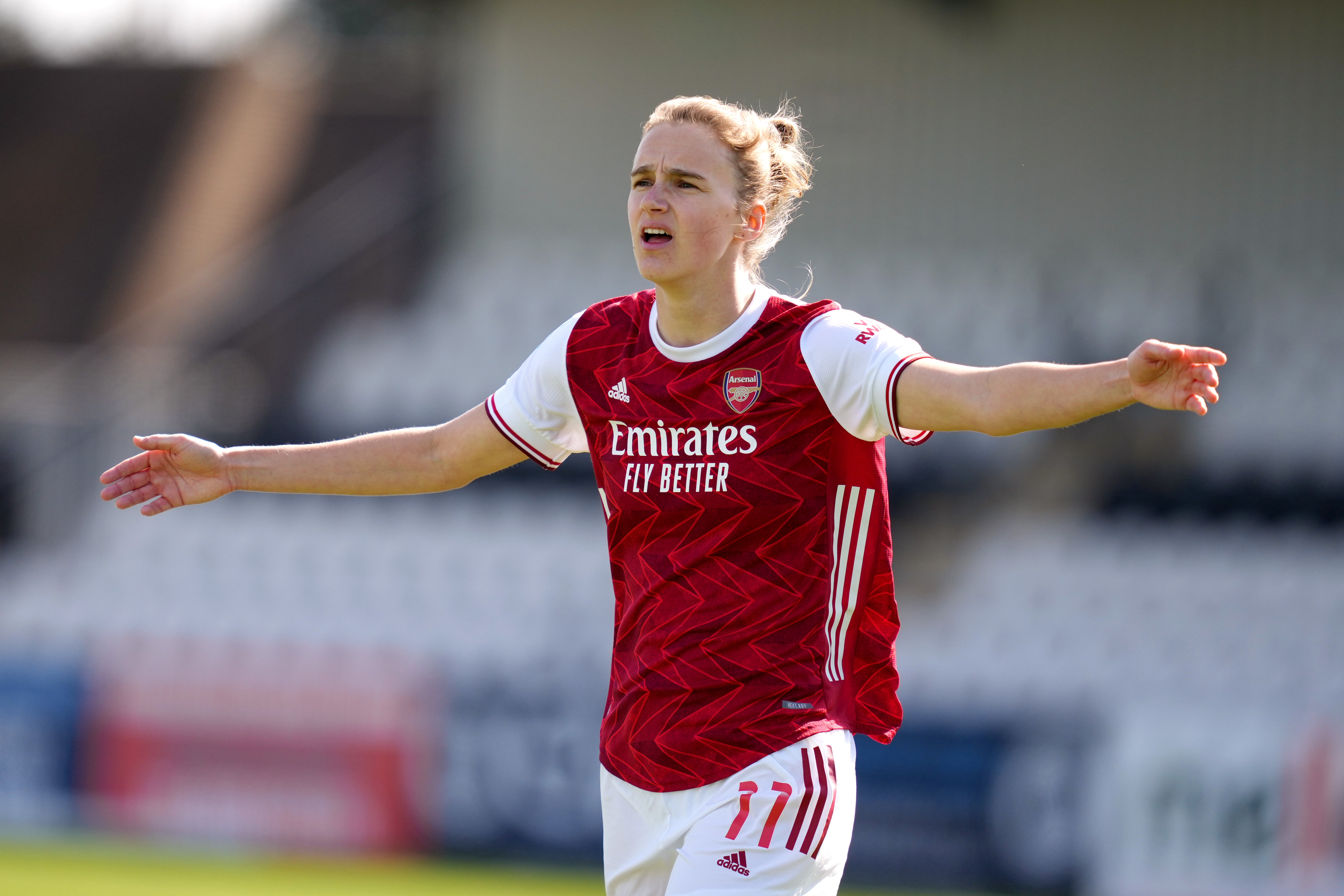 Arsenal striker Vivianne Miedmeda – the all-time leading goalscorer in the Women’s Super League – is one of several openly gay women’s players. (John Walton/PA)