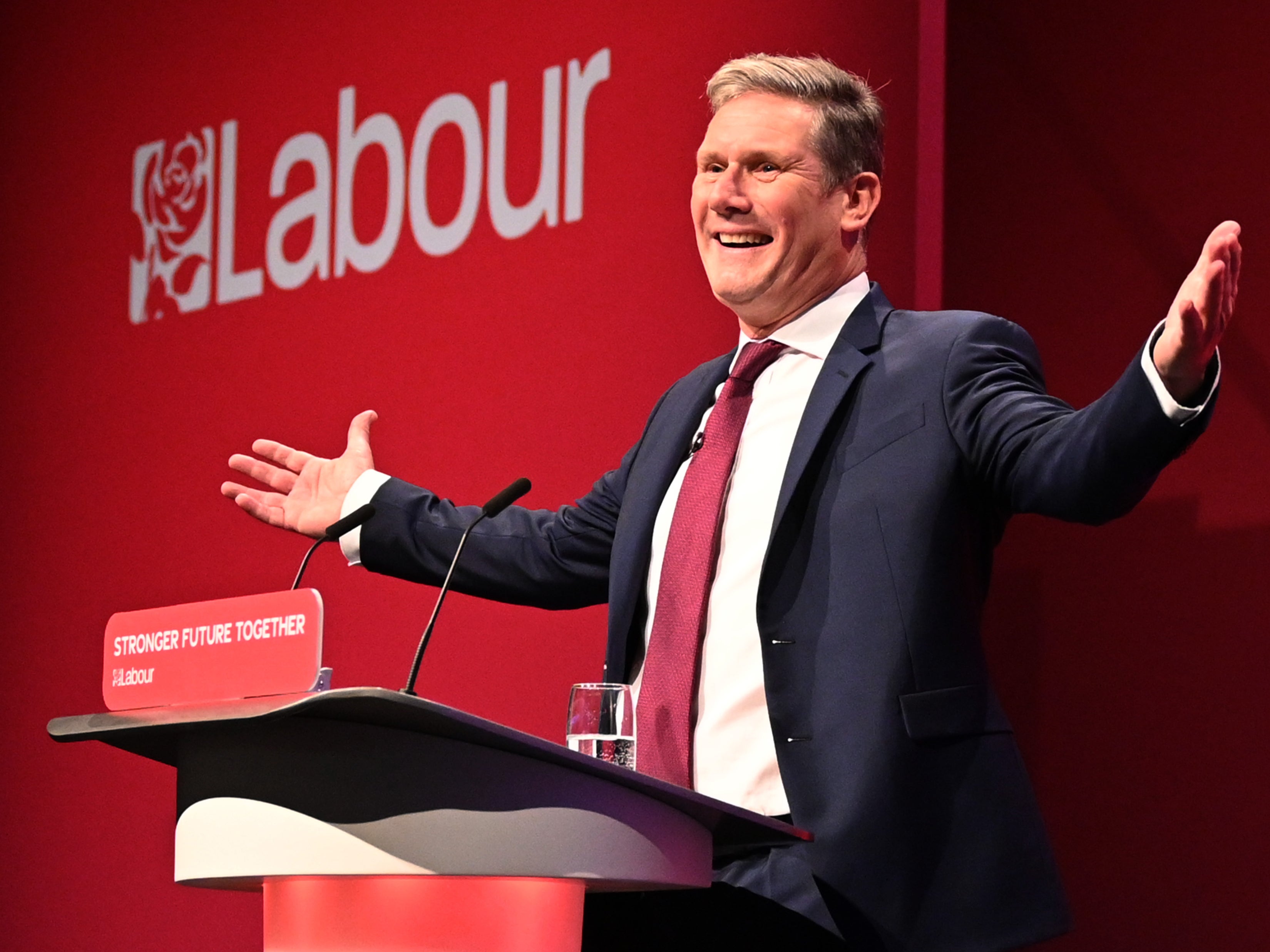 The Labour leader gives his speech at conference on Wednesday