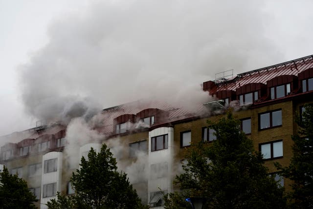 <p>Aftermath of an explosion at an apartment building in Annedal district, Gothenburg, Sweden</p>