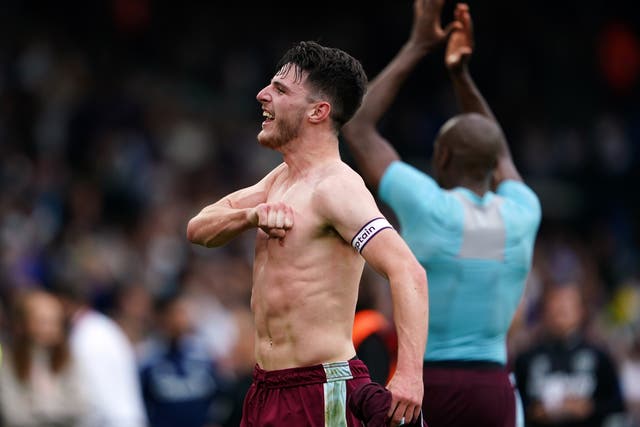 Declan Rice insists he is happy at West Ham (Zac Goodwin/PA)