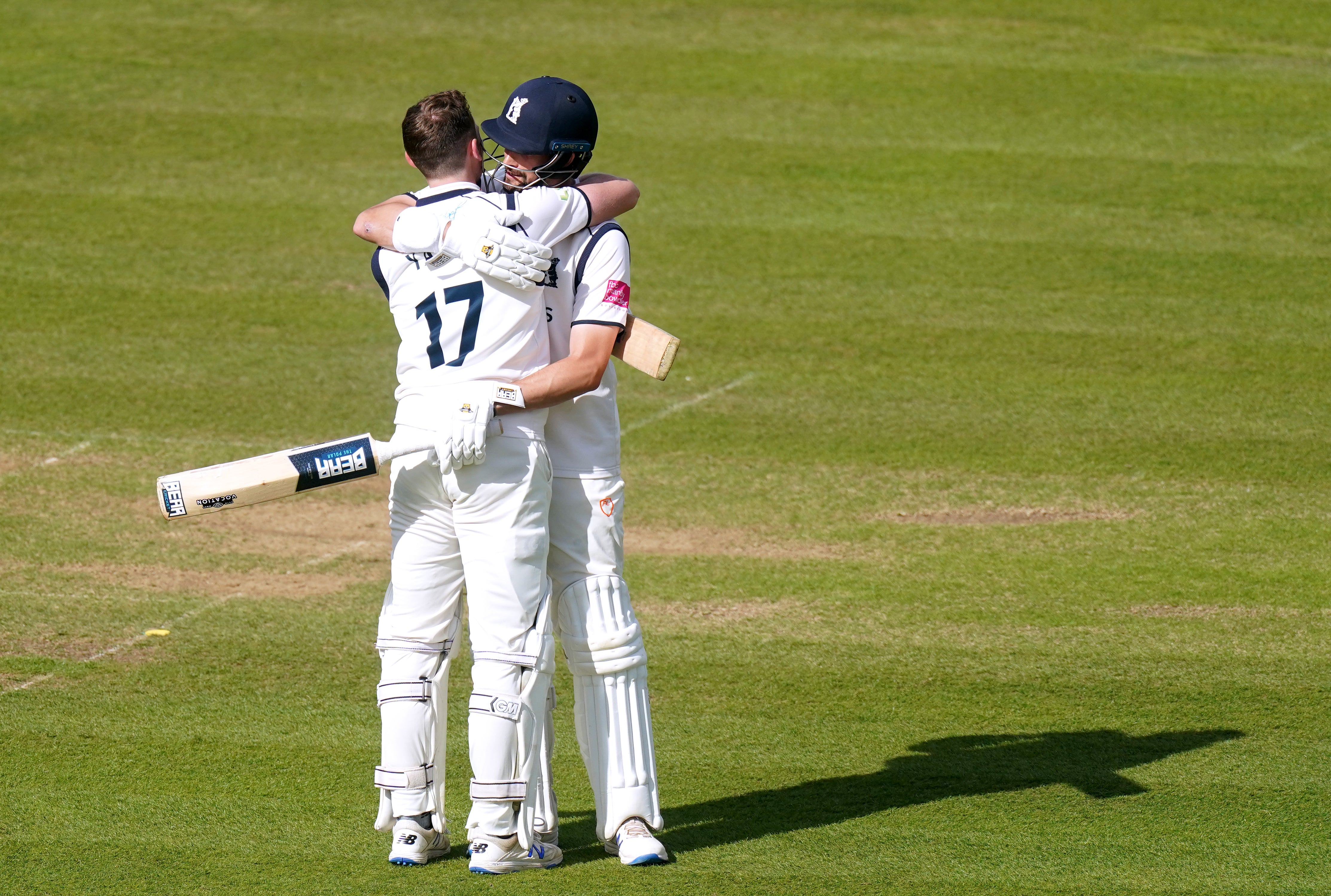 Rob Yates (left) and Will Rhodes both hit centuries (Adam Davy/PA)