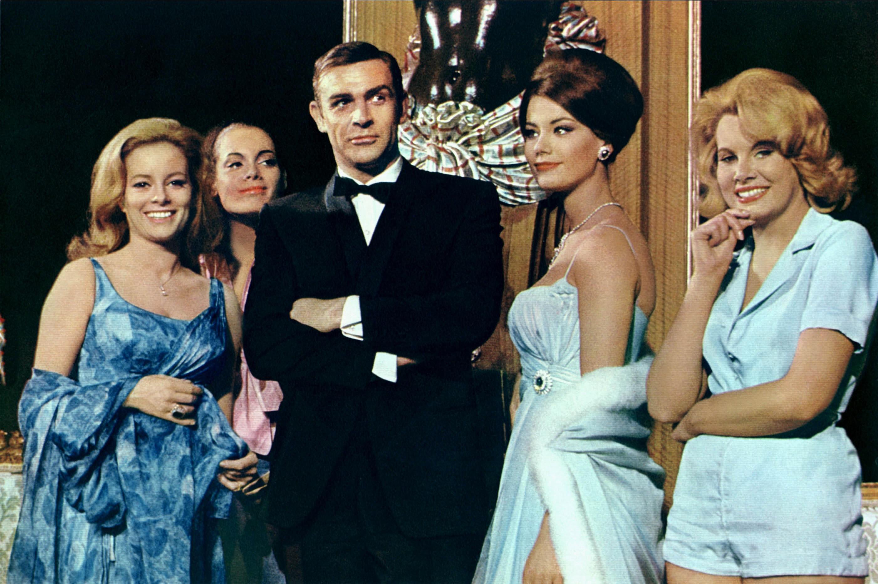 Sexist dinosaur? Sean Connery as 007 with his ‘Bond girls’ in ‘Thunderball’, 1965