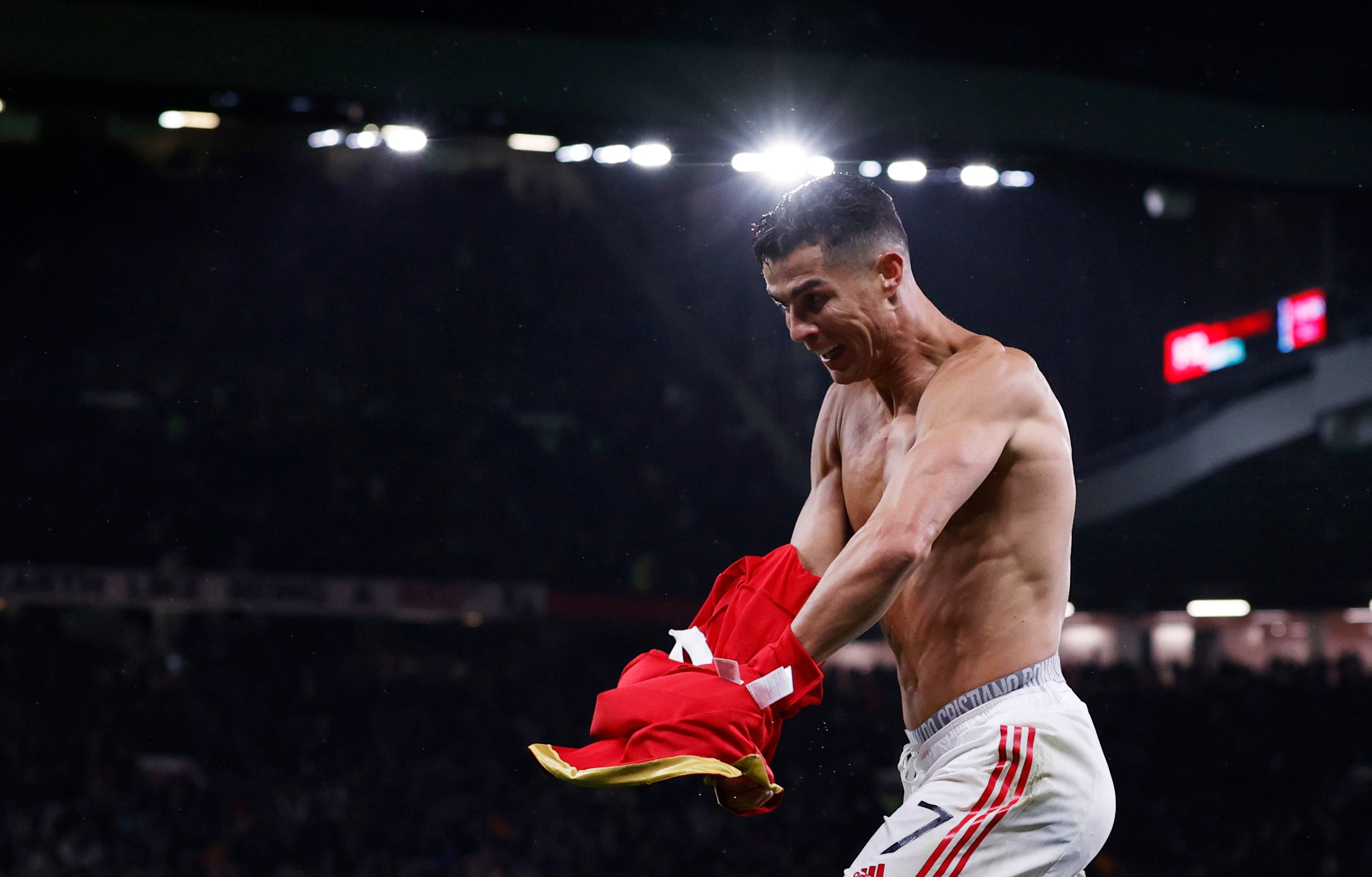 Cristiano Ronaldo celebrates after scoring the winner