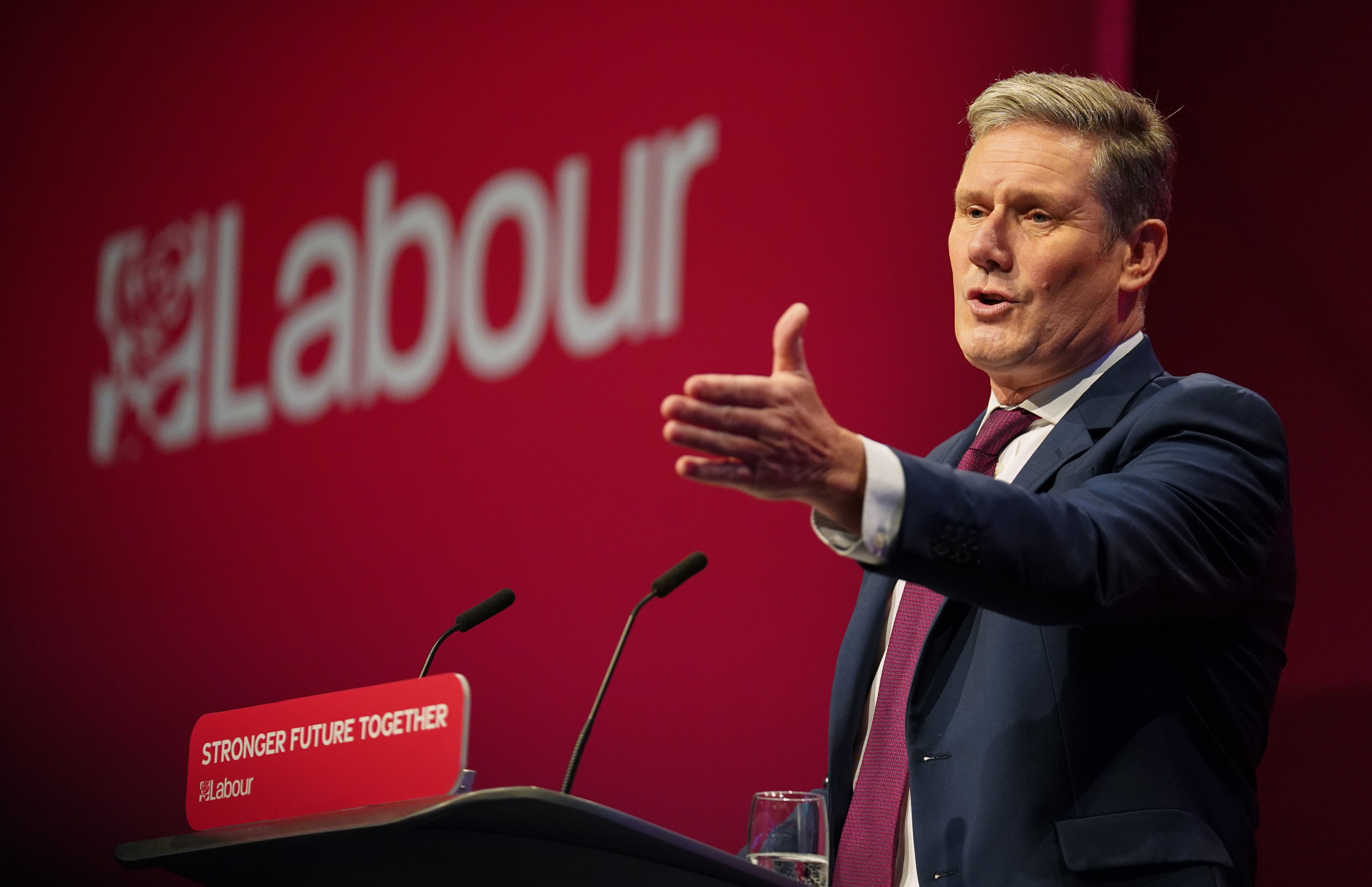 Leader Keir Starmer gives his keynote speech at conference on Wednesday