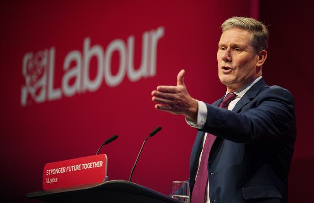 <p>Leader Keir Starmer gives his keynote speech at conference on Wednesday </p>