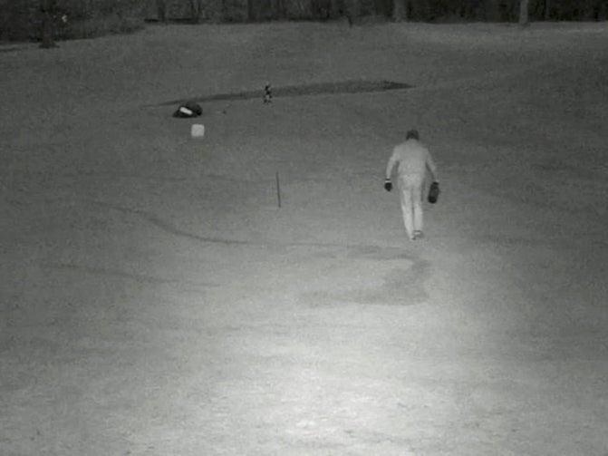 <p>Glen Newton, 55, was spotted on CCTV wearing a balaclava</p>