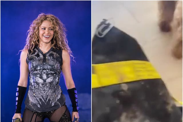 <p>Shakira shared a video of her muddied bag</p>