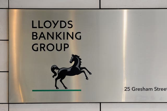 The Lloyds Banking Group sign (Nick Ansell/PA)