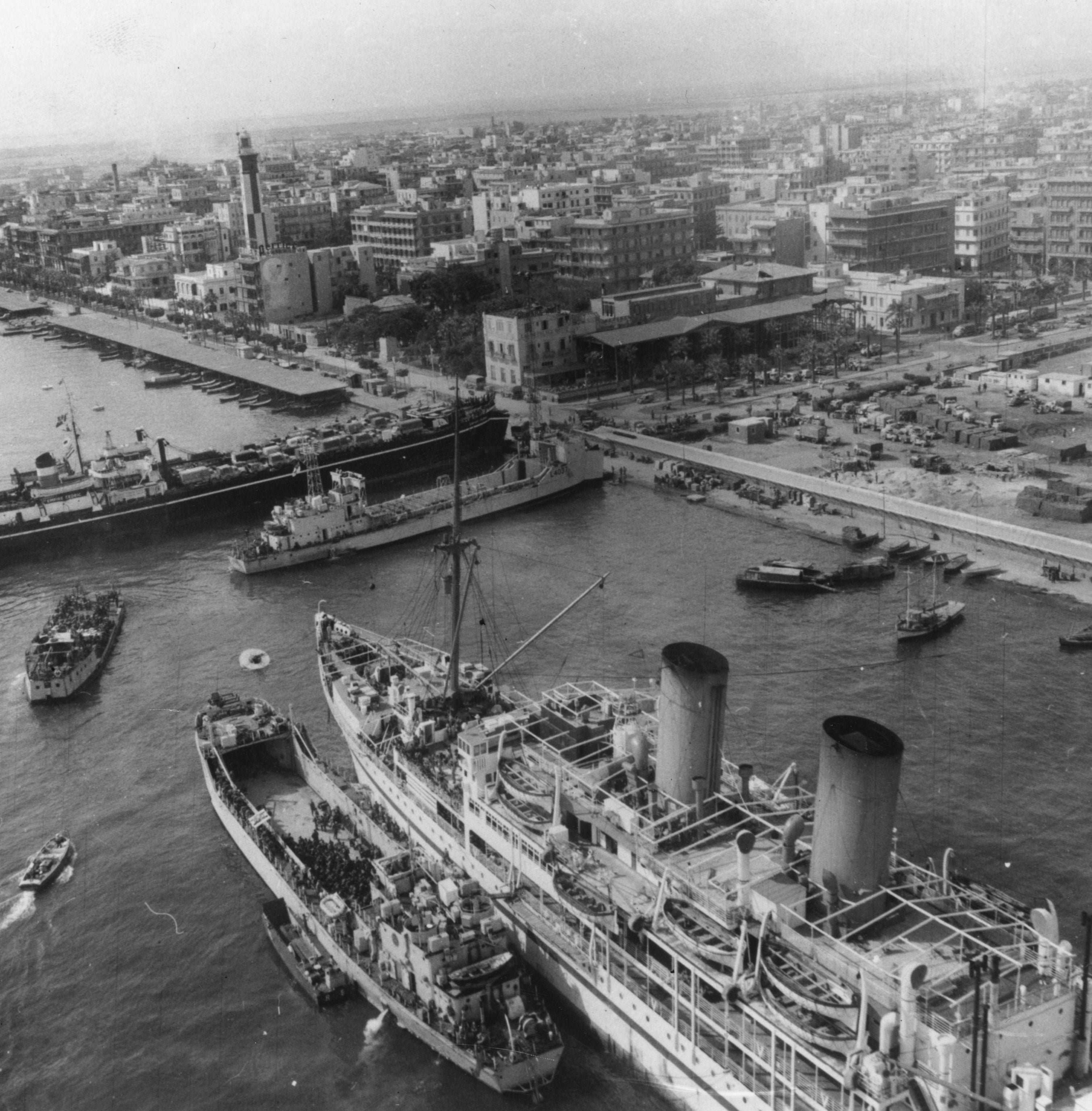 12 November 1956: British reinforcements arrive onboard troopships at Port Said