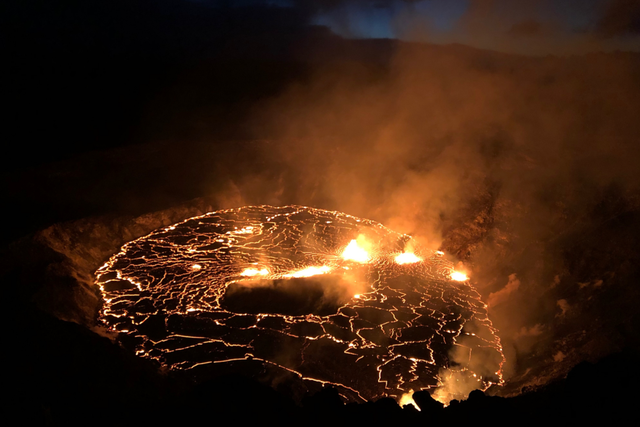 <p>The eruption within Halema'uma'u, at Kīlauea summit within Hawai'i Volcanoes National Park</p>