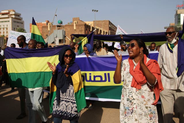 <p>Thousands of Sudanese have rallied in the capital of Khartoum against the country's military and demanding the formation of new civilian transitional authorities</p>