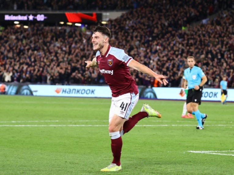 Declan Rice after scoring the opening goal on Thursday night