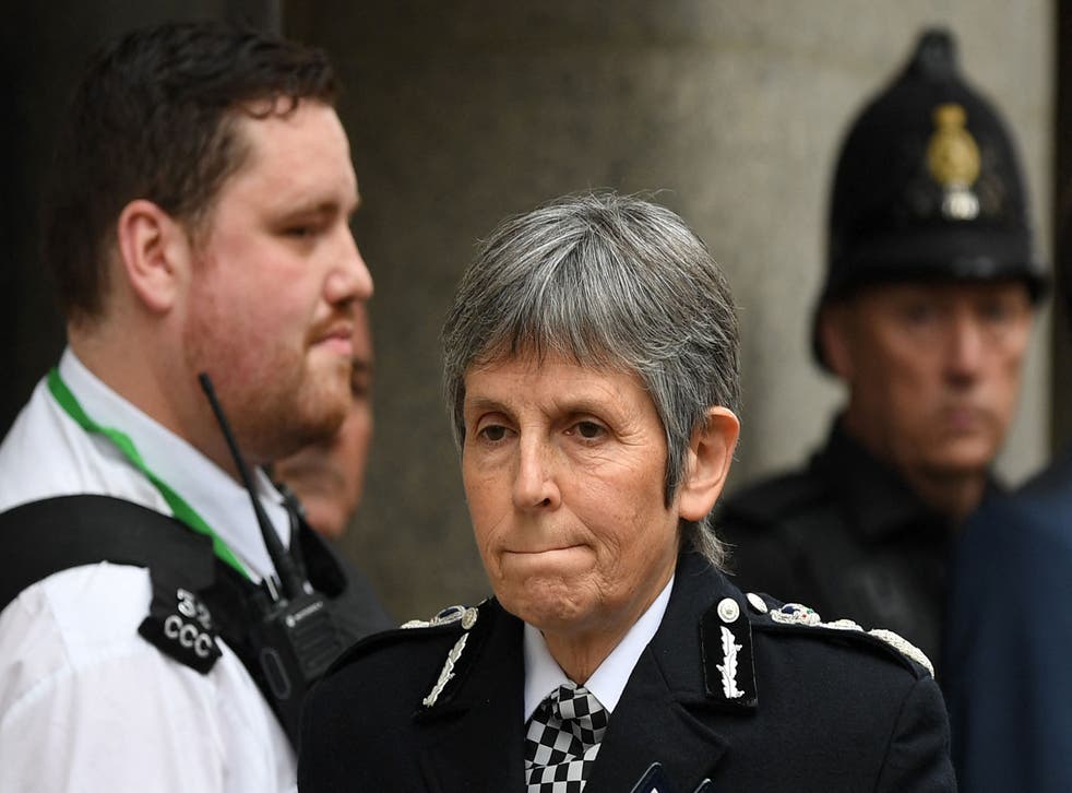<p>Cressida Dick outside the Old Bailey on Thursday after the sentencing of Wayne Couzens </p>