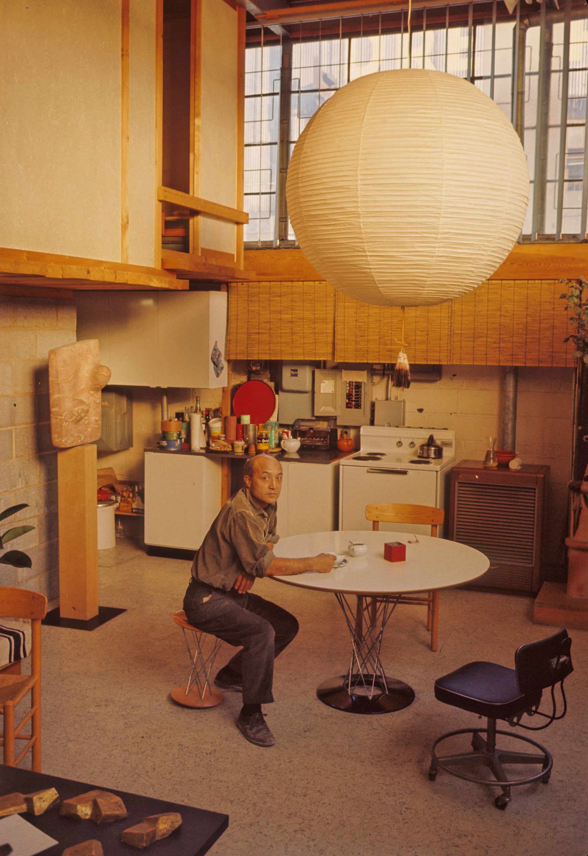 Noguchi in his Queens Studio, New York, 1964