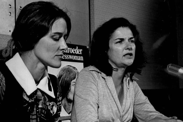 <p>Farenthold (pictured right in 1972, with Colorado congresswoman Pat Schroeder) made two unsuccessful bids for the Democratic nomination for governor of Texas</p>